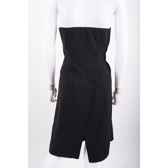 Akris Womens Strapless Sheath Party Cocktail Dress Sz 14 Black Wool Lined NWT - Picture 4 of 6